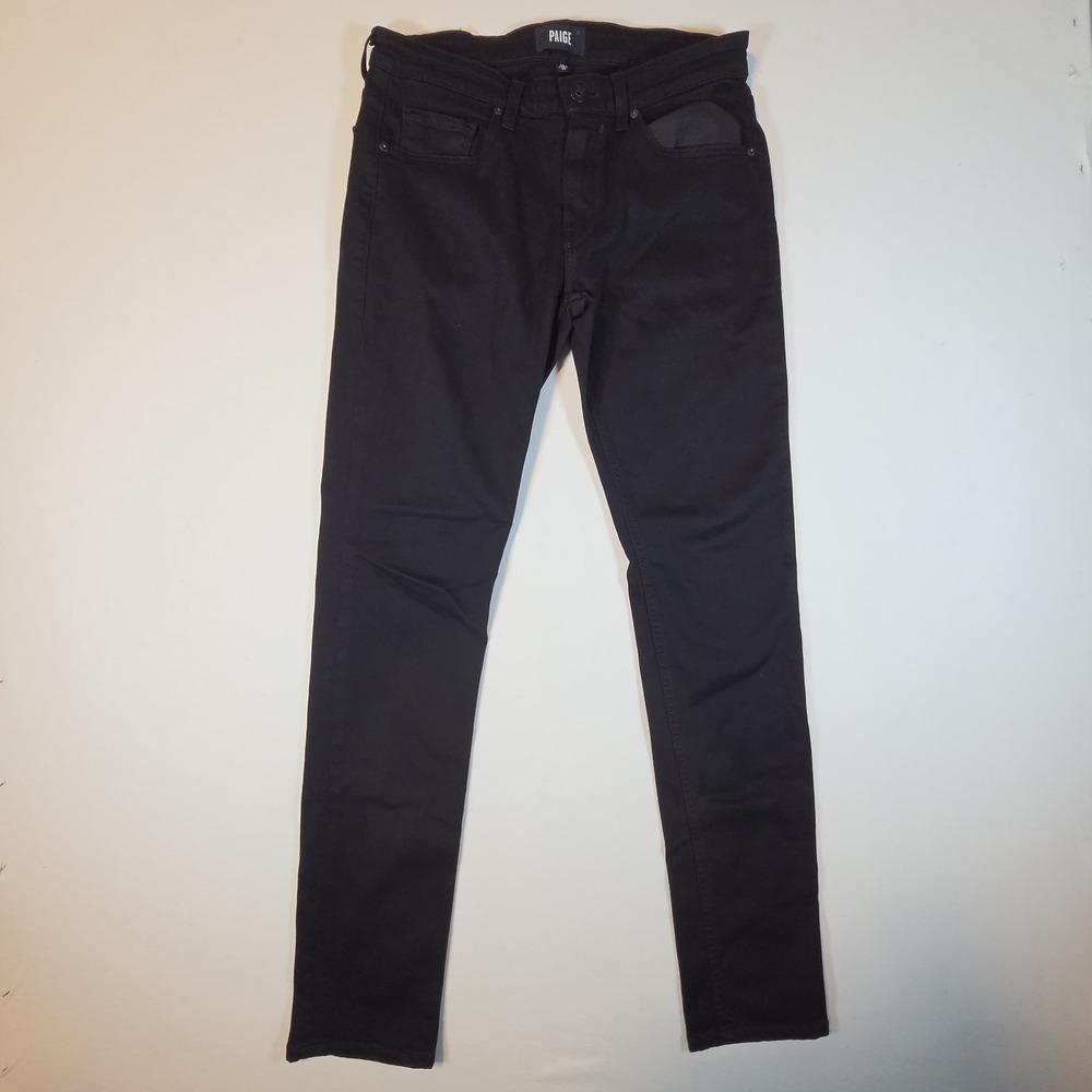 Paige Jeans Croft Skinny Fit Mens Size‎ 32 Made In The USA Black Denim - Picture 9 of 11